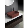 Polysan Banera Square umyvadlo na desku 50 x 36 cm bez otvoru pro baterii bez přepadu litý mramor hnědá mat 14596.71
