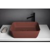 Polysan Banera Square umyvadlo na desku 50 x 36 cm bez otvoru pro baterii bez přepadu litý mramor hnědá mat 14596.71