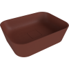 Polysan Banera Square umyvadlo na desku 50 x 36 cm bez otvoru pro baterii bez přepadu litý mramor hnědá mat 14596.71