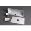 Polysan Banera Square umyvadlo na desku 50 x 36 cm bez otvoru pro baterii bez přepadu litý mramor bílá/antracit mat 14596.52