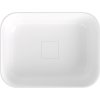 Polysan Banera Square umyvadlo na desku 50 x 36 cm bez otvoru pro baterii bez přepadu litý mramor bílá/antracit mat 14596.52