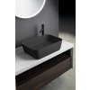 Polysan Banera Square umyvadlo na desku 50 x 36 cm bez otvoru pro baterii bez přepadu litý mramor antracit mat 14596.51