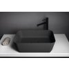Polysan Banera Square umyvadlo na desku 50 x 36 cm bez otvoru pro baterii bez přepadu litý mramor antracit mat 14596.51