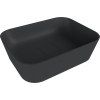 Polysan Banera Square umyvadlo na desku 50 x 36 cm bez otvoru pro baterii bez přepadu litý mramor antracit mat 14596.51
