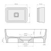 Polysan Banera Square umyvadlo na desku 50 x 36 cm bez otvoru pro baterii bez přepadu litý mramor bílá/šedá mat 14596.32