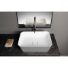 Polysan Banera Square umyvadlo na desku 50 x 36 cm bez otvoru pro baterii bez přepadu litý mramor bílá/šedá mat 14596.32