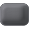 Polysan Banera Square umyvadlo na desku 50 x 36 cm bez otvoru pro baterii bez přepadu litý mramor šedá mat 14596.31