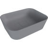 Polysan Banera Square umyvadlo na desku 50 x 36 cm bez otvoru pro baterii bez přepadu litý mramor šedá mat 14596.31