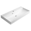 Aqualine Parla obdélníkové umyvadlo 80 x 38 cm s otvorem pro baterii s přepadem keramické bílá 9980
