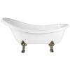 Polysan RETRO vana volně stojící 174,5 x 82 x 80,5 cm nohy bronz litý mramor bílá 43388