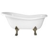 Polysan RETRO vana volně stojící 168 x 76,2 x 70 cm nohy bronz litý mramor bílá 43358