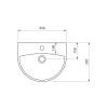 Bruckner Spiral keramické umyvadlo 43 x 35 cm s otvorem pro baterii s přepadem bílá 201.081.0