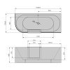 Polysan PORTAS R asymetrická vana s dvířky 170 x 75 x 60 cm pravá akrylát bílá 75541