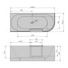 Polysan PORTAS L asymetrická vana s dvířky 170 x 75 x 60 cm levá akrylát bílá 75531