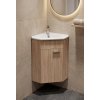Aqualine Zoja koupelnová skříňka pod umyvadlo rohová 40,5 x 74 x 40,5 cm dvířka dub platin hnědá 50346