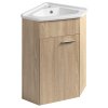 Aqualine Zoja koupelnová skříňka pod umyvadlo rohová 40,5 x 74 x 40,5 cm dvířka dub platin hnědá 50346